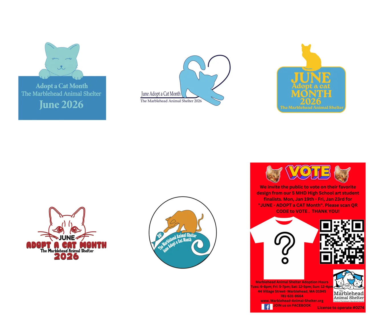 Marblehead Animal Shelter opens public voting for Adopt a Cat Month design