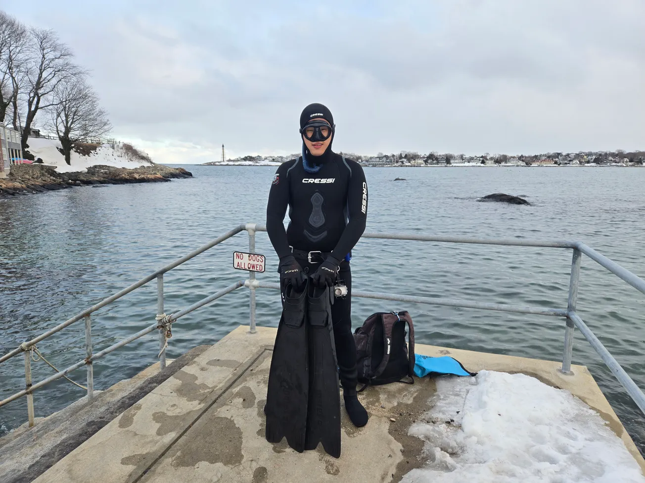 BENEATH THE BLUE: Embracing the cold — winter freediving in Marblehead